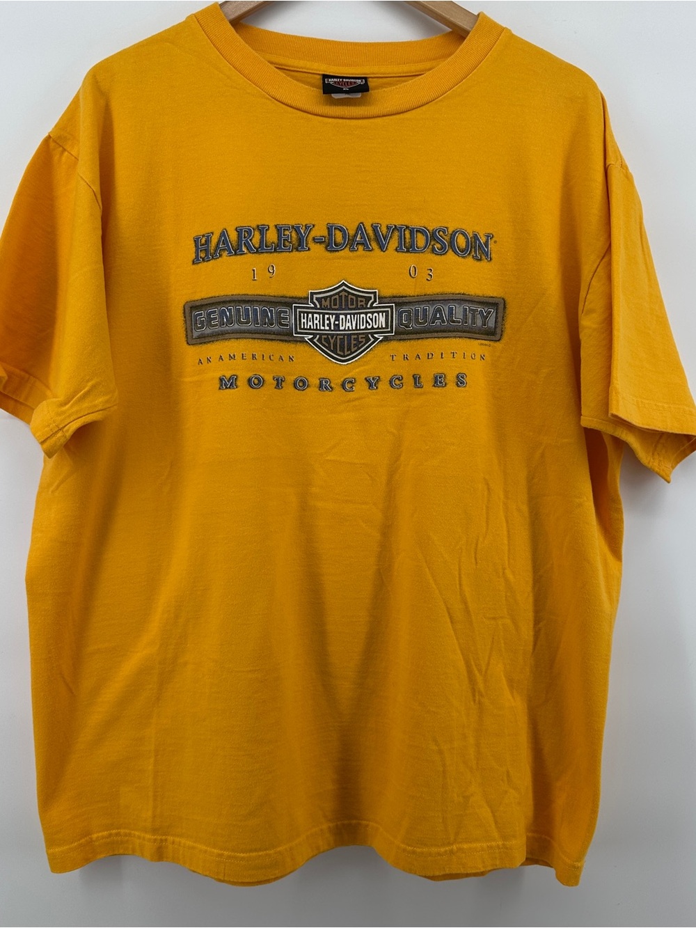 Vintage Harley-Davidson Orlando Florida Yellow Graphic Tee XL Y2K